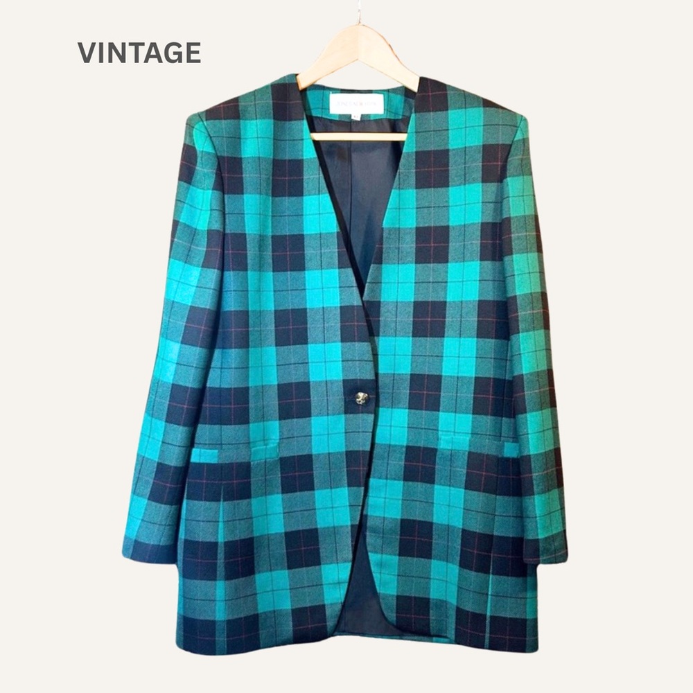 Jones NY Sz 10 - Women’s Tartan/Plaid Blazer #80 #Preppy #DarkAcademia #Eclectic